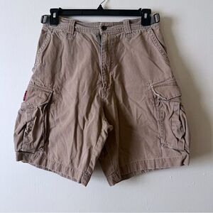Vtg Abercrombie And Fitch Cargo Shorts Khaki Y2K  Heavy Thick Size 33